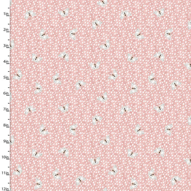 Pink Butterflies - Brushed Cotton