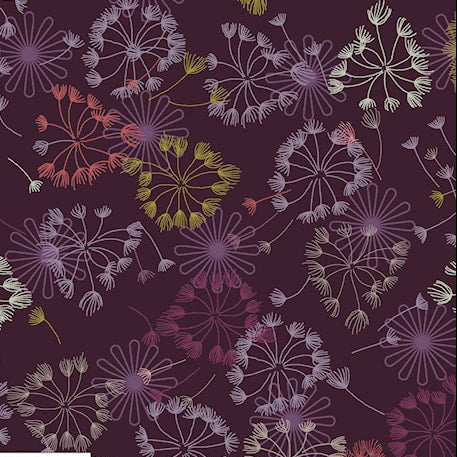 Purple Dandelions - Cotton Jersey