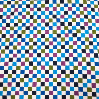 Mini Checks Cotton Printed Shantung - Sevenberry