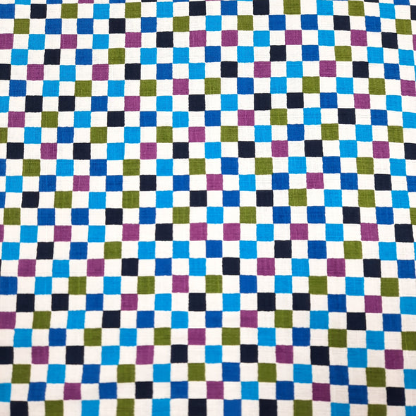 Mini Checks Cotton Printed Shantung - Sevenberry