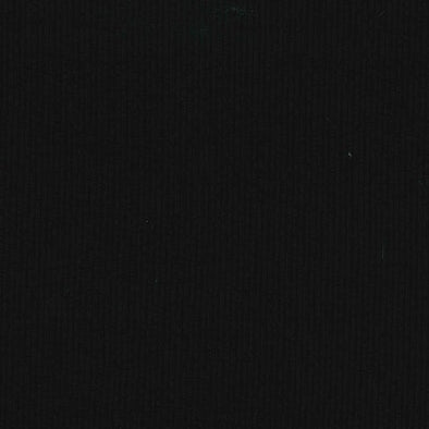 Black Cotton Jersey 2x2 Rib