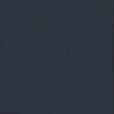 Night Blue Cotton Jersey 2x2 Rib