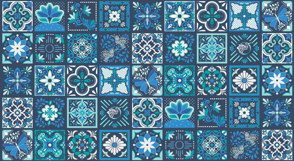 Superior Aqua - Cotton Print