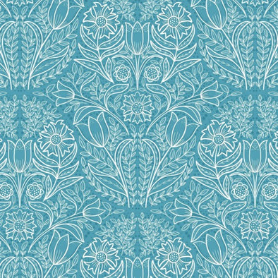 Blue Cottage Garden - Cotton Print