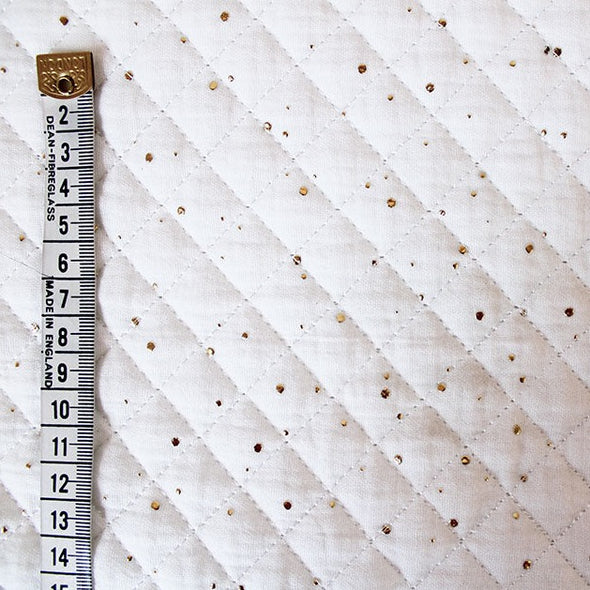 Ivory Gold Speckled Quilted Double Gauze