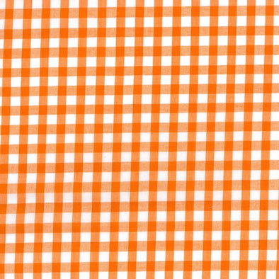 Orange 1/4" Gingham - Polycotton