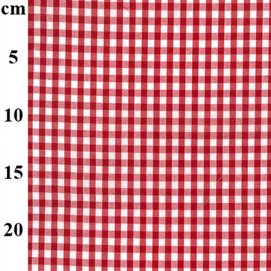 Red 1/4" Gingham - Polycotton