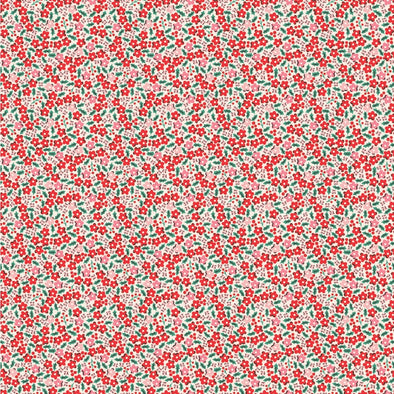 Oh What Fun Holly Floral - Cotton Print