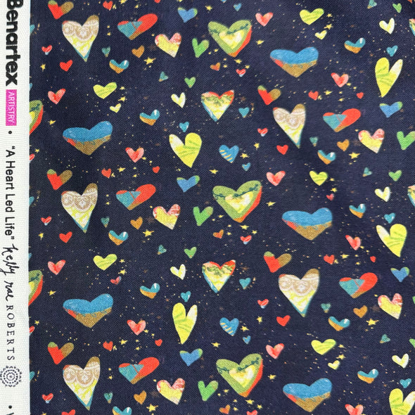 Painted Hearts - Cotton Print