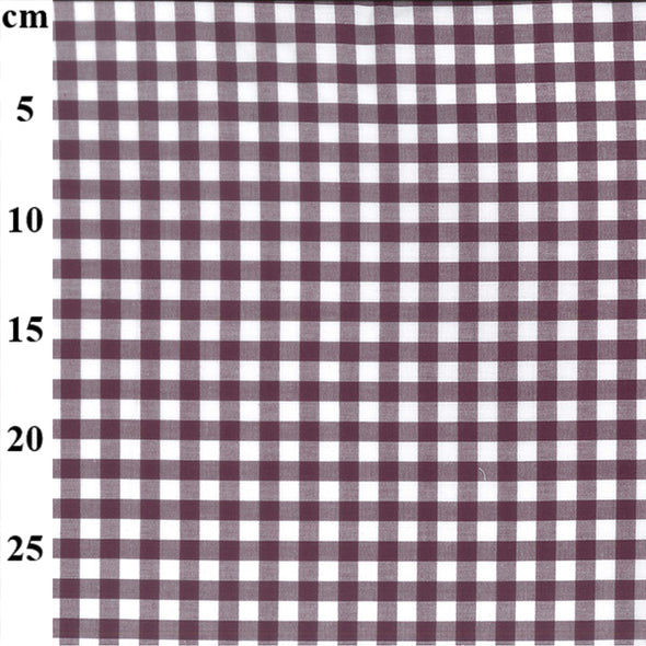 Yarn Dyed Cotton Gingham - Plum 9mm Check