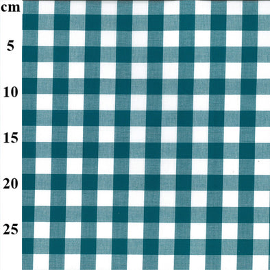 Yarn Dyed Cotton Gingham - Teal 17mm Check