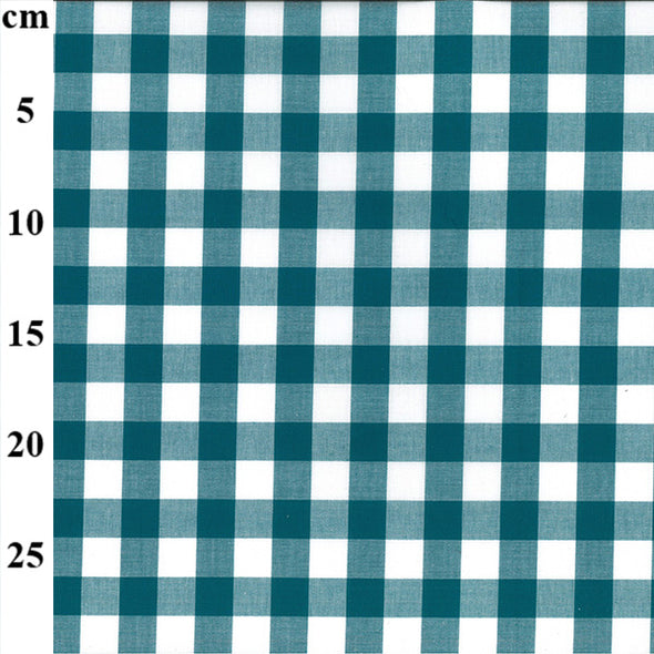 Yarn Dyed Cotton Gingham - Teal 17mm Check