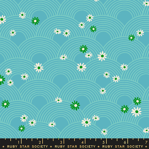 Turquoise Rise and Shine Cotton - Ruby Star Society
