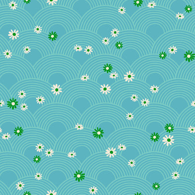 Turquoise Rise and Shine Cotton - Ruby Star Society