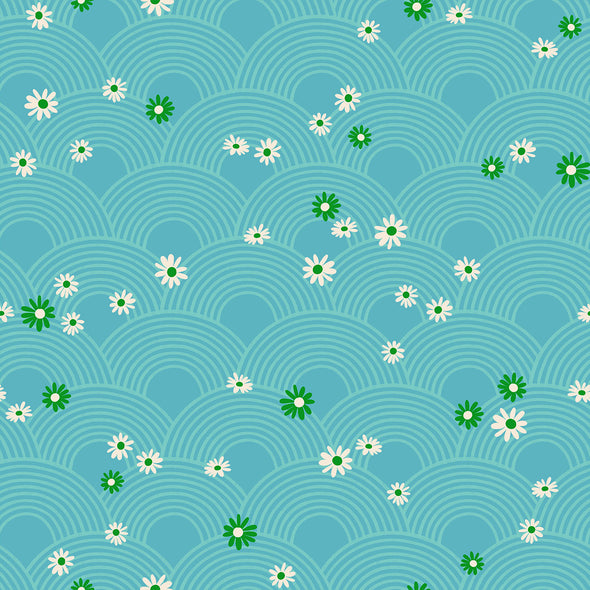 Turquoise Rise and Shine Cotton - Ruby Star Society