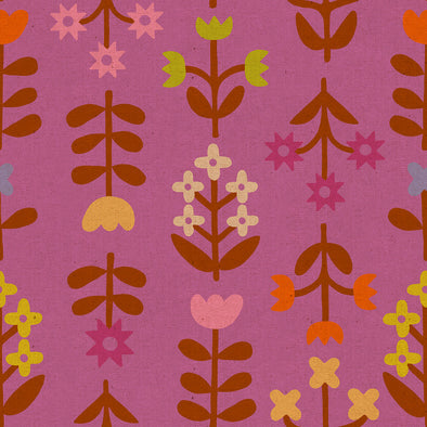 Favourite Flowers Dusk - Linen Cotton Blend