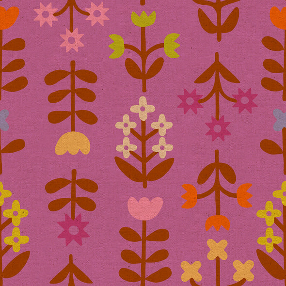 Favourite Flowers Dusk - Linen Cotton Blend