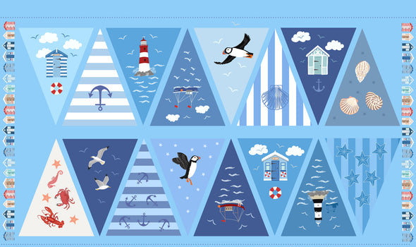 Coastal Bunting - Printed Cotton Panel