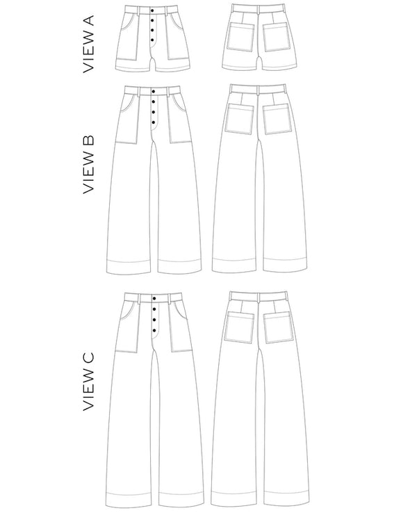 Lander Pants & Shorts by True Bias Patterns