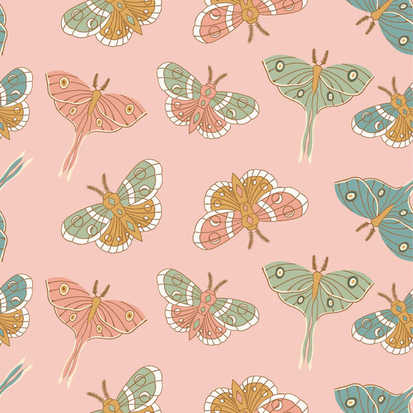 Moonbeam Moths - Cotton Print