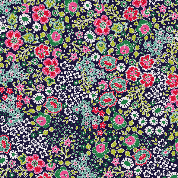 Dashwood Kaleidoscope Ace Bahar Navy - Cotton Lawn