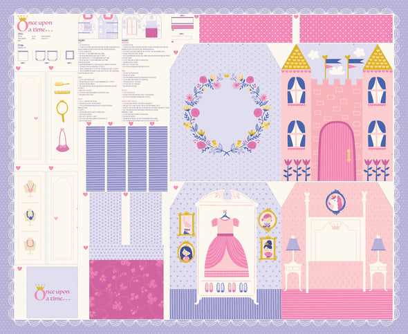 Once Upon A Time Castle Play Book - Printed Cotton Panel