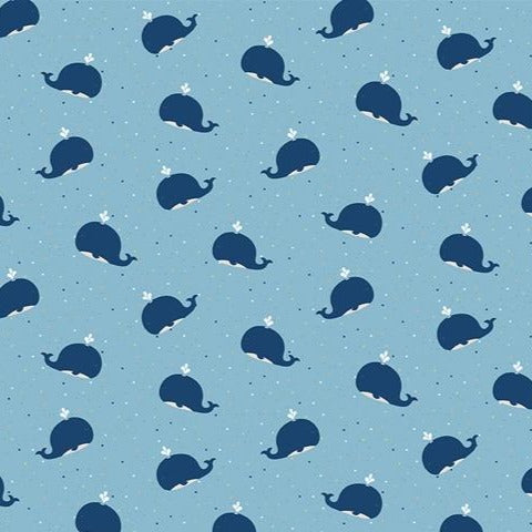 Riley Blake Whales Flannel - Cotton