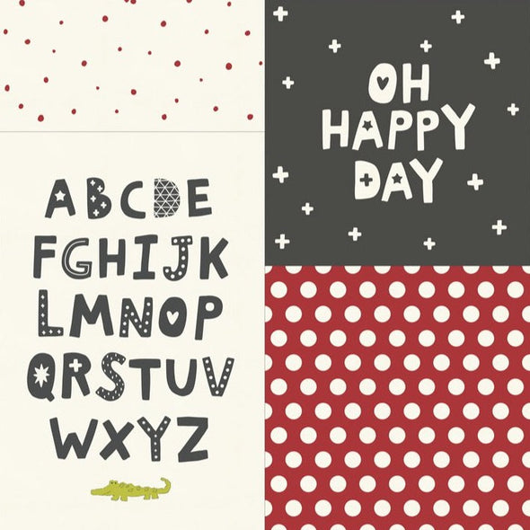 Animal Crackers Happy Day Panel - Cotton Canvas