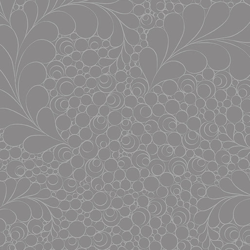 Grey Happy Feathers - Cotton Print
