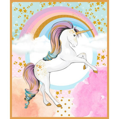 Unicorn Stars Panel - Printed Cotton Panel