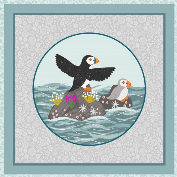 Puffin Bay - Printed Cotton Panel