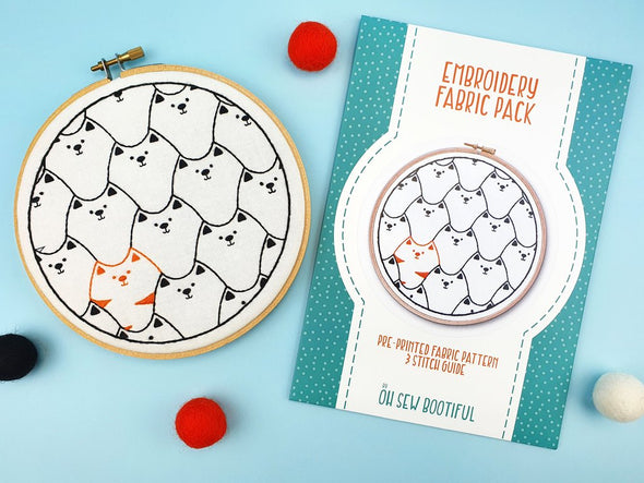 Cats Embroidery Fabric Pattern Pack