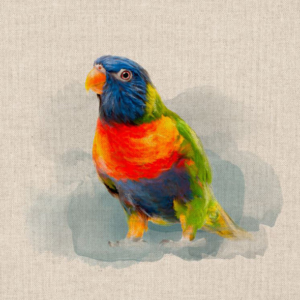 Linen Look - Parrot Panel