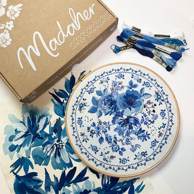 Indigo Blue Embroidery Kit by Madaher