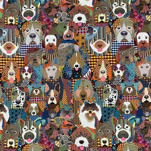 Patterned Pooches - Cotton Print