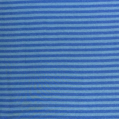 Blue Striped Brushed-Back Sweatshirting