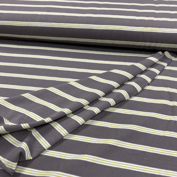 Grey Stripe Cotton Jersey