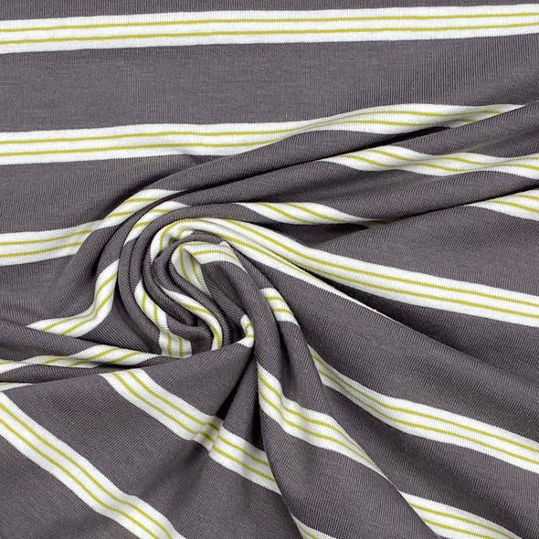 Grey Stripe Cotton Jersey
