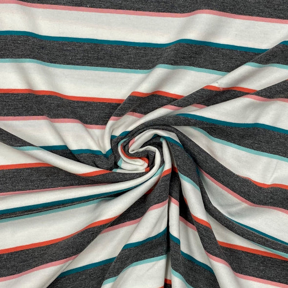 Dark Grey Multi Stripe Jersey