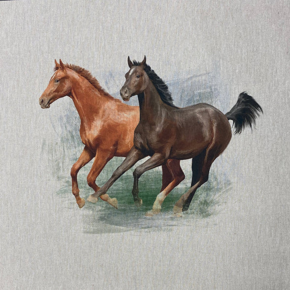 Linen Look - Horse Panel