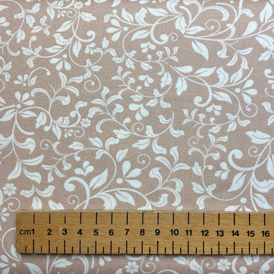 Floral Vines Beige - Cotton Print