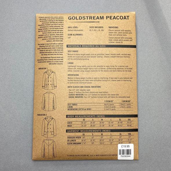Goldstream Peacoat by Thread Theory Patterns