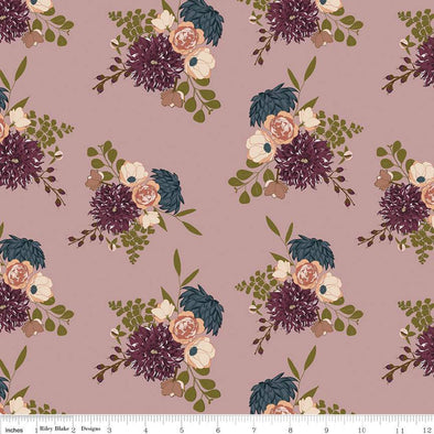 Dusky Rose Dahlia Cotton Jersey