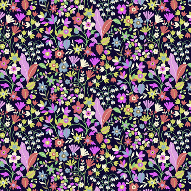 Dashwood Kaleidoscope Black - Cotton Lawn