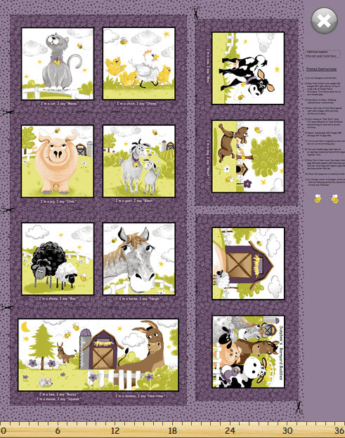 Barnyard Buddies Soft Book - Printed Cotton Panel