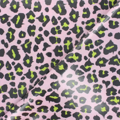 Acid Leo Print Rose PVC Coated Fabric