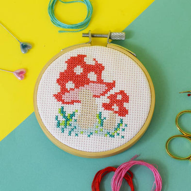 Toadstool 3" Cross Stitch Kit by The Make Arcade