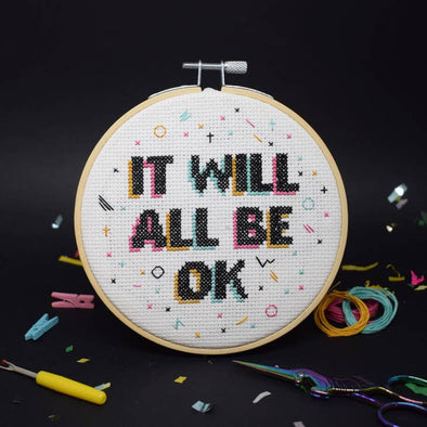 It Will All Be OK 5" Cross Stitch Kit by The Make Arcade