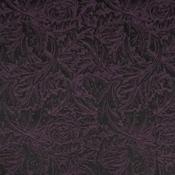 Leafy Aubergine Jacquard - Wool Mix