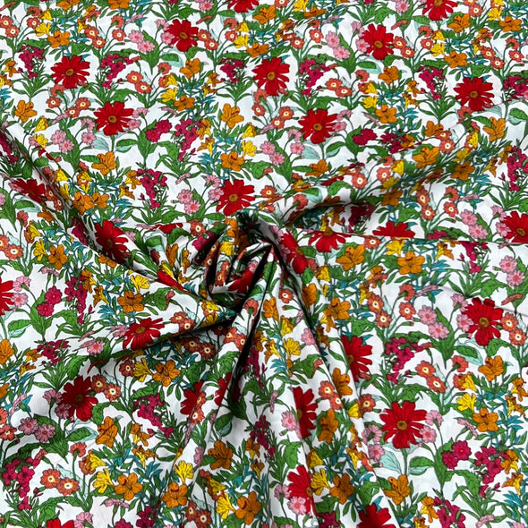 Liberated Green/Red - Cotton Lawn